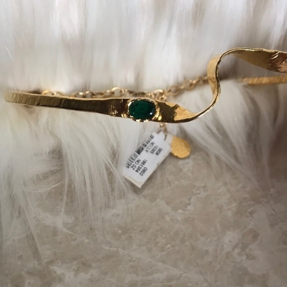 Devon Leigh choker Emerald stone 14k /20 - Picture 4 of 8